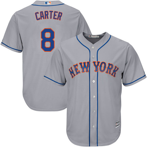 Mets #8 Gary Carter Grey Cool Base Stitched Youth MLB Jersey - Click Image to Close